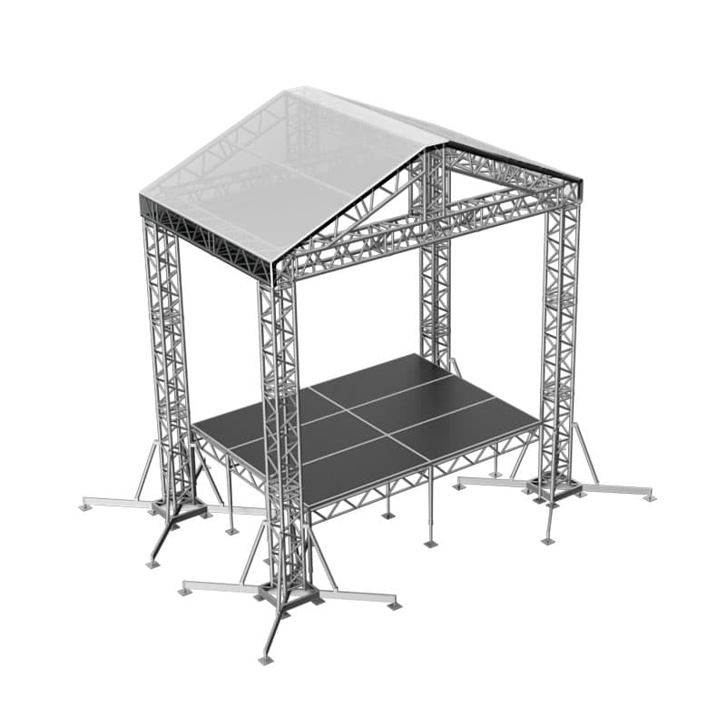 Сцена "Двускатная" 4x3 м металлик