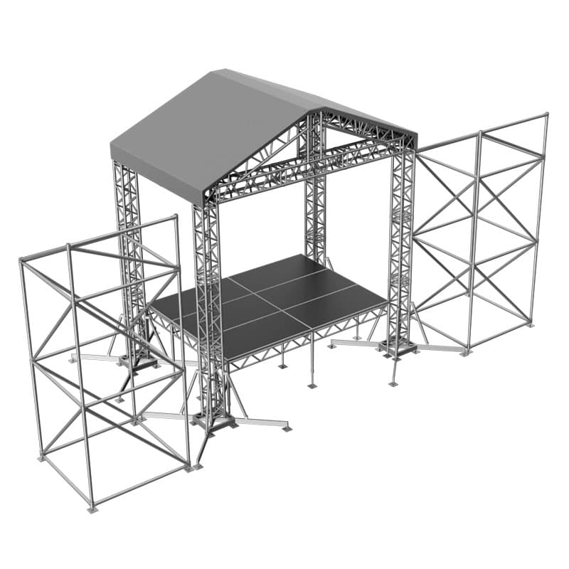 Сцена "Двускатная" 4x3 м металлик