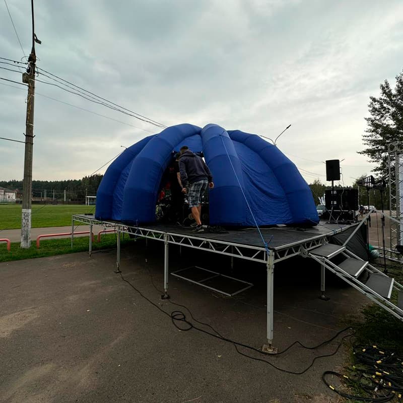 Надувная сцена ракушка «Синяя» 7,4х3,4х3 м