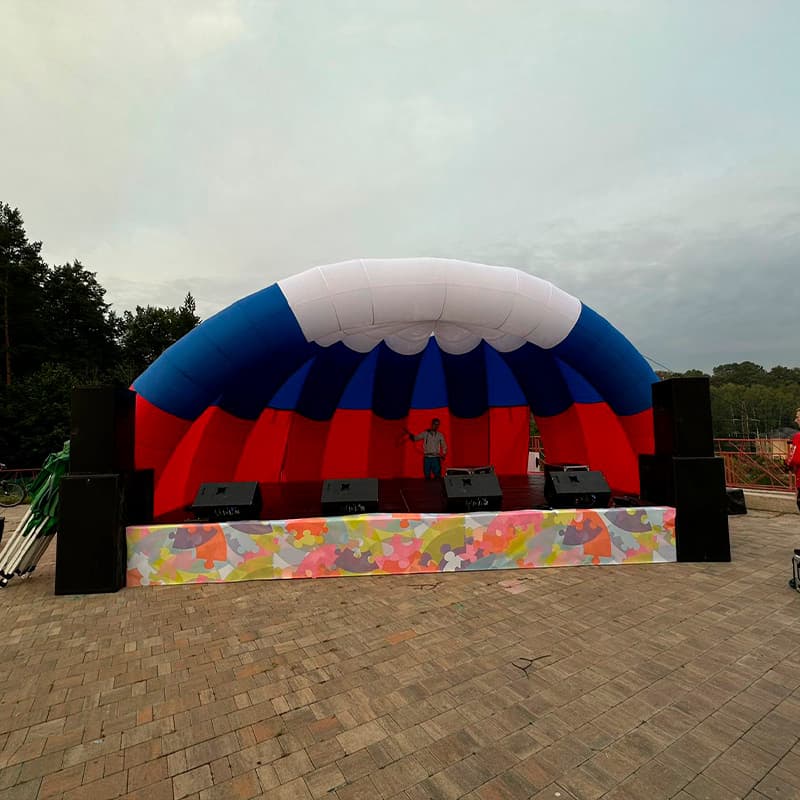 Надувная сцена ракушка «Триколор» 9х4,5х4,5 м