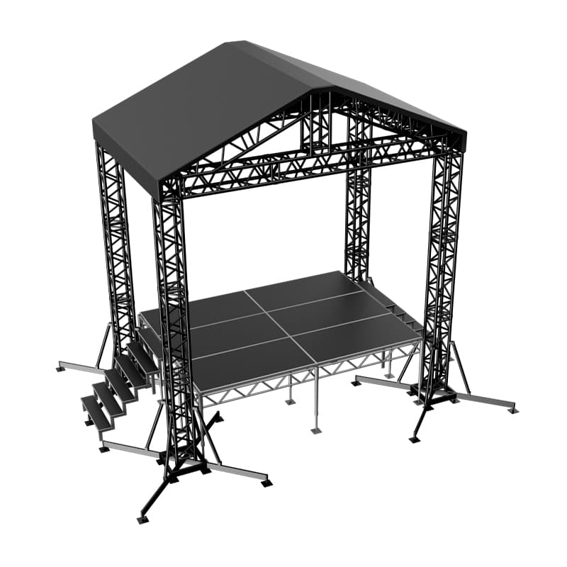 Сцена "Двускатная" 4x3 м черная