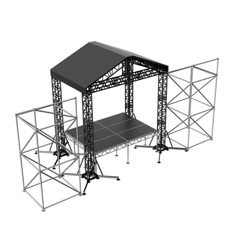 Сцена "Двускатная" 4x3 м черная