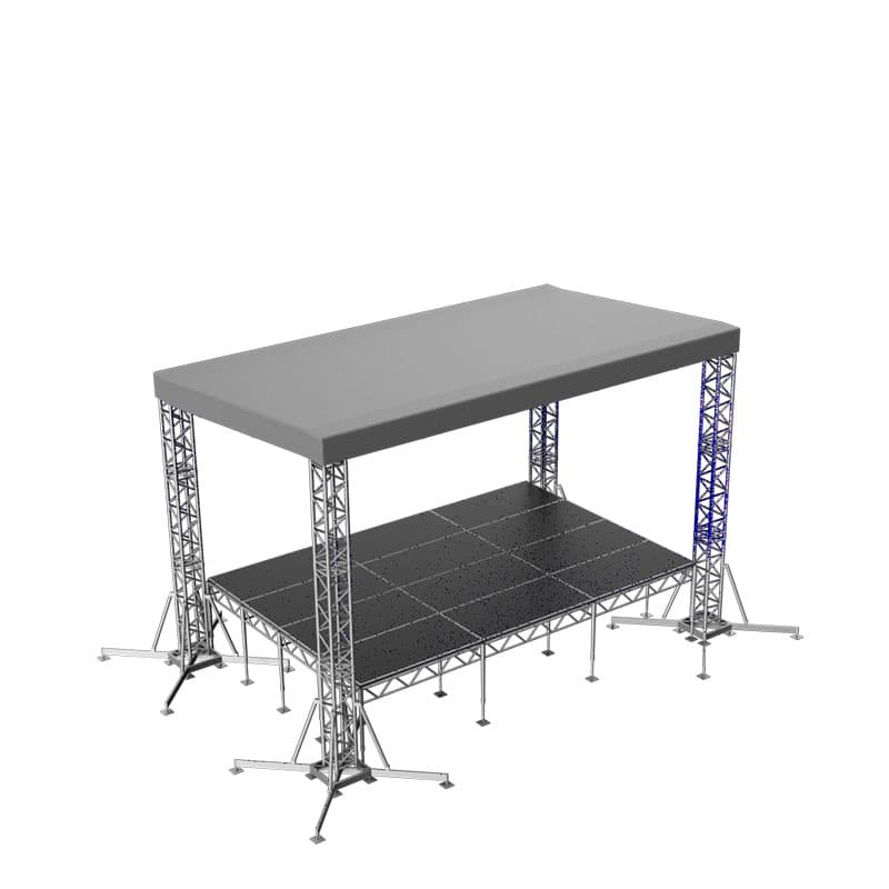 Сцена «Односкатная» 6x4 м металлик