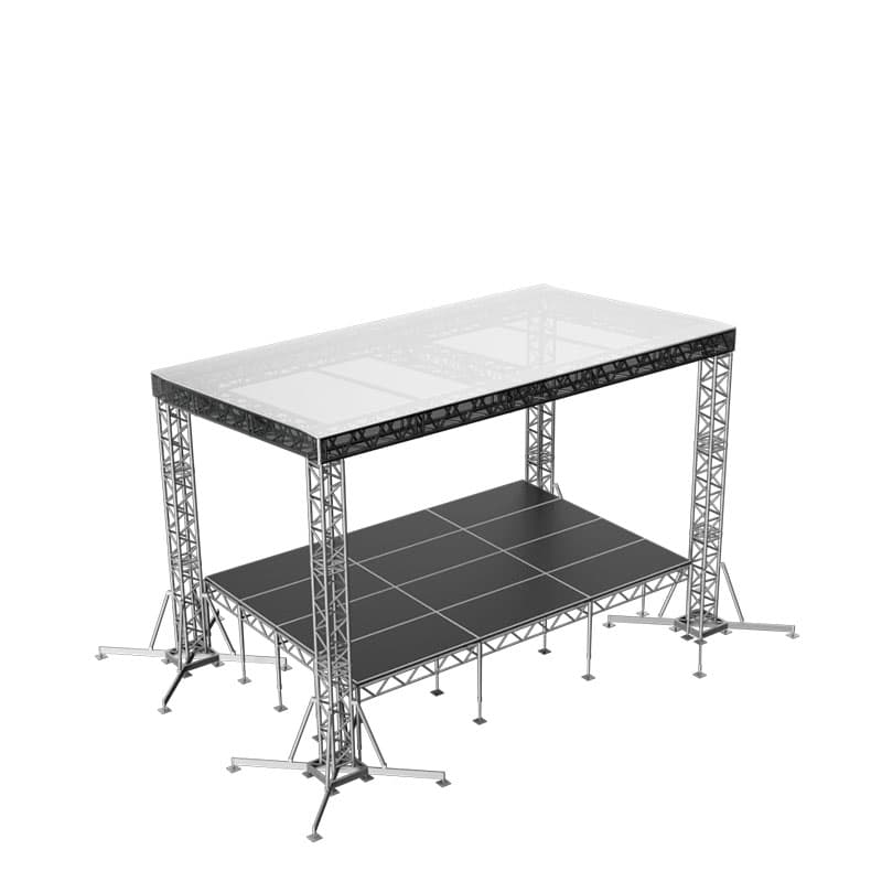 Сцена «Односкатная» 6x4 м металлик