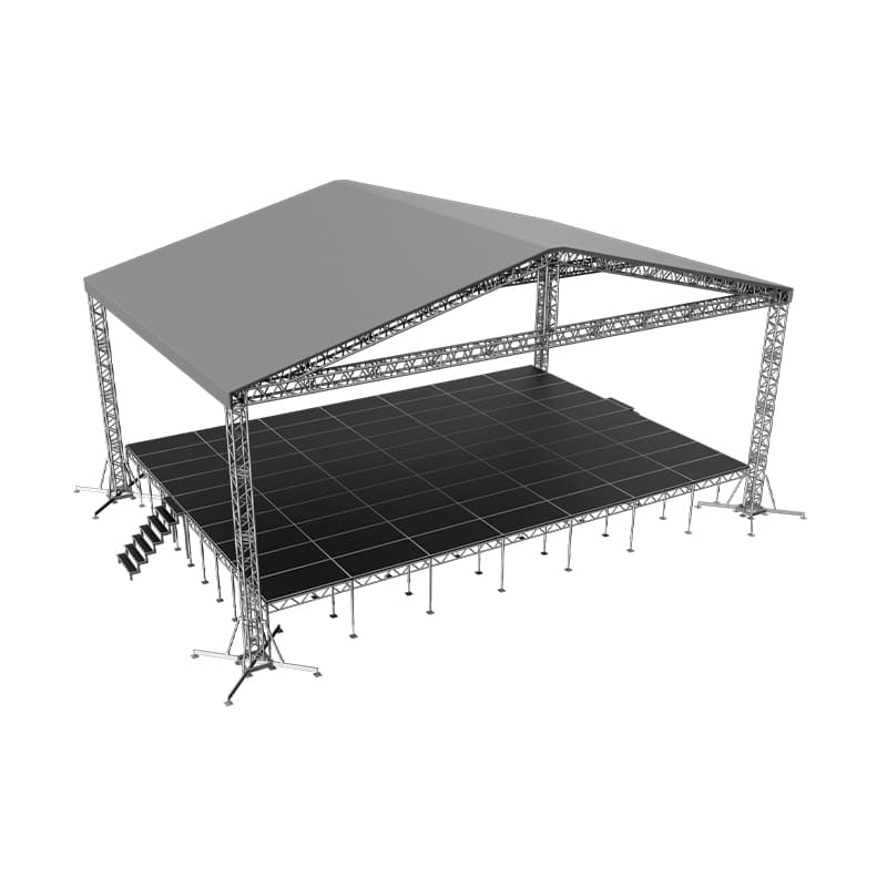 Сцена "Двускатная" 14х10 м металлик