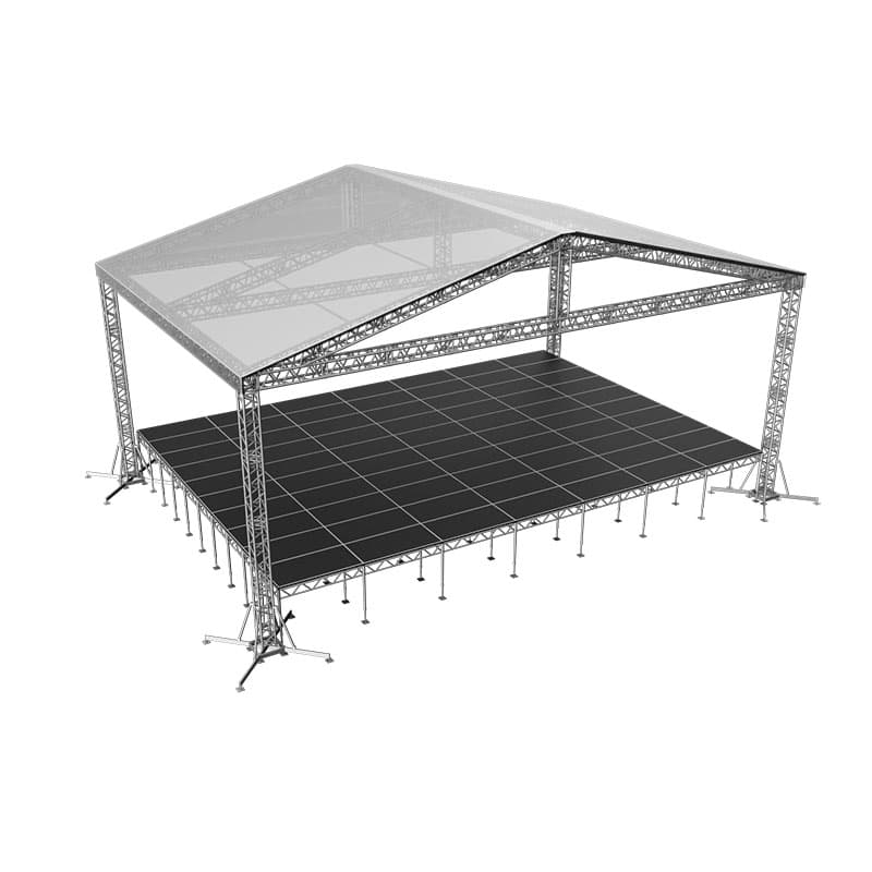 Сцена "Двускатная" 14х10 м металлик