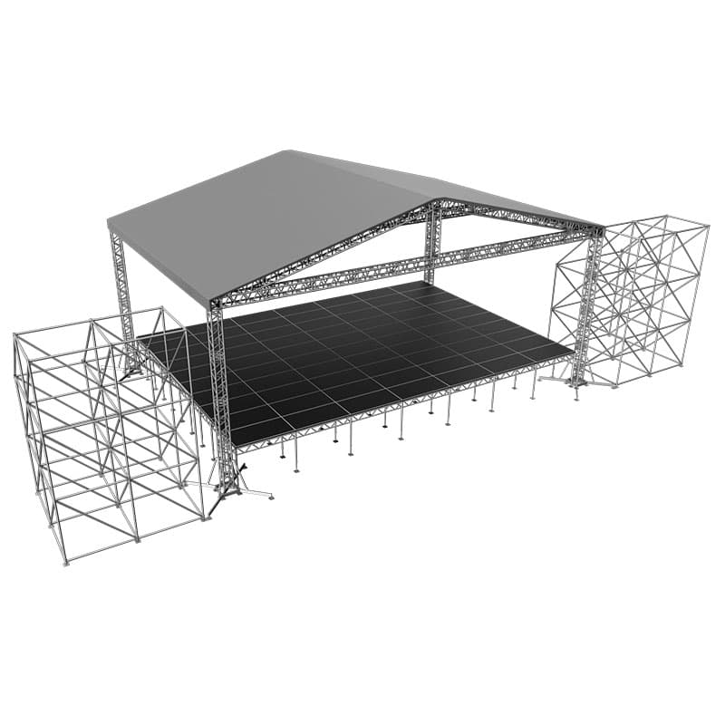 Сцена "Двускатная" 14х10 м металлик